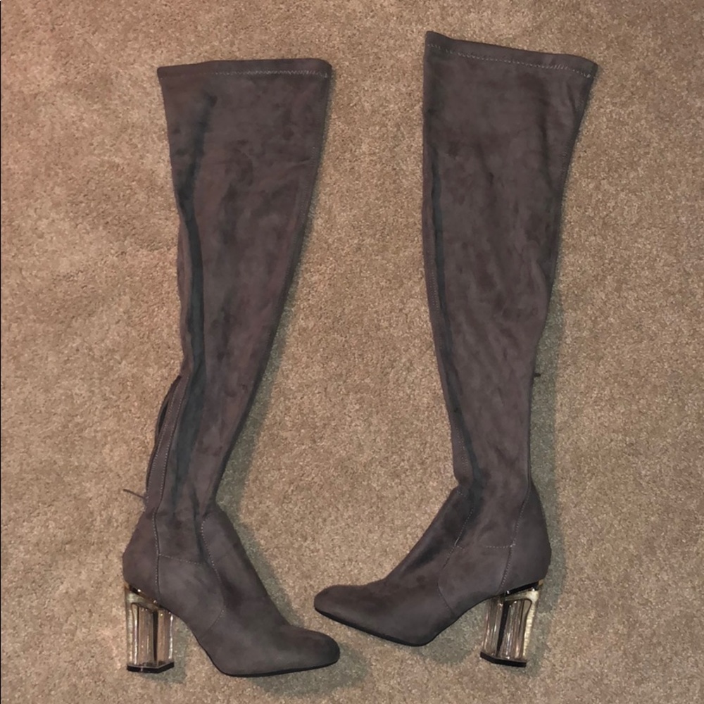 Over the Knee Grey Boot
